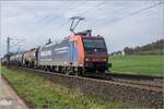 482 022-1 von SBB-Cargo ist am 26.03.2024 mit einem Kesselzug bei Kerzell unterwegs.