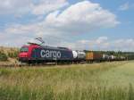 Re 482 021-3 der SBB-Cargo ist am 21.6.08 mit einem kurzen Gz auf der KBS 380 Richtung Hannover unterwegs.