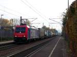 482 047 zieht seinen Gterzug durch Karlsruhe-Hagsfeld. Aufgenommen am 28.10.2009