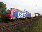 Ein seltener Anblick: Die Re 482 013-0 der SBB-Cargo in Norddeutschland, Nienburg (Weser).