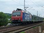 428 029 CARGO/Locon durchfhrt Dresden Stetzsch mit ihrem leerem Autotransportzug.
21.06.11