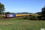 SBB Cargo 482 034-6 mit Ganzzug ARS Altmann Richtung Nrnberg, KBS 880 Nrnberg - Regensburg - Passau, fotografiert bei Parsberg am 30.09.2011