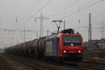 Die SBB Cargo 482 026 zog am 24.1.12 einen Kesselzug nach Basel durch ratingen-Lintorf.