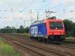 482 040-3 der SBB Cargo in Richtung Grobeeren nach dem Passieren des Bahnhofs Saarmund am 04. Juli 2012.
