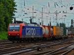 482 010-6 zieht am 14.07.2012 einen Containerzug aus Aachen West Richtung Kln.