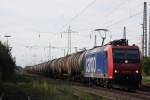 SBB Cargo 482 011 am 1.8.12 mit einem Kesselzug von Gelsenkirchen-Bismark nach Basel in Ratingen-Lintorf.