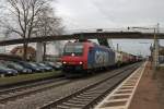 Re 482 005-6 mit KLV in Orschweier 28.01.2013