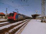 Am 23.03.2013 fuhr 482 032 durch Stendal mit einem Kesselzug in Richtung Salzwedel.
