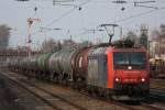 SBB Cargo 482 004 zog am 3.4.13 einen Kesselzug von Gelsenkirchen Bismarck nach Basel SBB durch Dsseldorf-Rath.