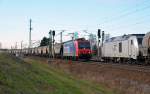 Am 11.01.14 trafen sich in Zeithain 482 030 und 285 111.