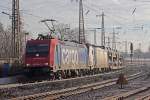 SBB Cargo 482 044-5 mit RP 186 434-7 durchfahren Recklinghausen-Ost 13.2.2016