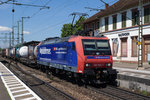 SBB: Güterzüge von SBB CARGO auf deutschen Geleisen. Re 482 022-1  Alpäzähmer  mit einem Güterzug von SBB CARCO International anlässlich der Bahnhofsdurchfahrt Haltingen vom 6. Mai 2016.
Foto: Walter Ruetsch