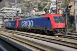 SBB Cargo,eine E484er Doppeltraktion am 18.03.14 in Bellinzona