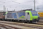 Re 485 012-9 wartet in der Abstellanlage beim Badischen Bahnhof auf den nächsten Einsatz. Die Aufnahme stammt vom 13.03.2018.