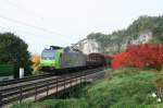 BLS cargo 485 010-3 mit Gterzug am 12.10.2008 bei Istein. 