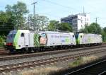 Lokzug der BLS Cargo durchfhrt Kln-West mit der 486 505-1 als Zuglok und der 485 006-1 am Haken.