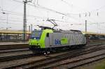 BLS Lokomotive 485 001-2 an einen Regentag beim Badischen Bahnhof in Basel. Die Aufnahme stammt vom 04.01.2014.