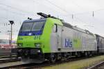 BLS Lokomotive 485 011-0 beim Badischen Bahnhof in Basel.