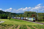 Re 486 504 mit einem KLV am 23.09.217 bei Lottstetten. 