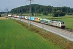 BLS Re 486 509 mit ROLA bei Bollodingen am 15. September 2021.
Foto: Walter Ruetsch