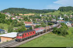 Re 6/6 11652  Kerzers  am 5. Juli 2017 mit einem Kesselwagenzug bei Zeihen.