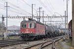 Re 620 052-1 durchfährt den Bahnhof Pratteln. Die Aufnahme stammt vom 27.02.2018.