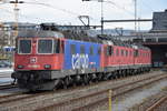 Re 620 058-8  Auvernier  wartet zusammen mit ihren Kolleginnen 11609  Uzwil  und 11685  Sulgen  am 15.03.2018 in Bülach auf neue Aufgaben.