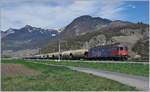 Die SBB Re 620 034-9  Aarburg Oftringen  ist mit dem  Spaghetti-Zug  kurz nach Aigle Richtung Italien unterwegs. 
12. April 2018