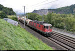 Kesselzug mit Re 6/6 11614 (620 014-1)  Meilen  unterwegs am Schloss Saint-Maurice (CH) Richtung Bahnhof Saint-Maurice (CH).
Viele Grüße zurück ans Lokpersonal!

🧰 SBB Cargo AG
🚩 Bahnstrecke Vallorbe–Domodossola (Simplonstrecke | 100/200)
🕓 4.8.2020 | 12:48 Uhr