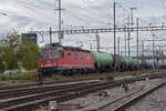 Re 620 018-2 durchfährt den Bahnhof Pratteln. Die Aufnahme stammt vom 20.09.2021.