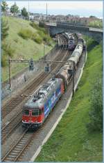 Die SBB Re 620 088-5 macht auf die neue Rail X Aliance aufmerksam. 
Lausanne im Oktober 2010 