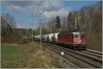 SBB Re 6/6 11657 mit einem Güterzug unterwegs bei Vufflens la Ville Richtung Lausanne. 20. Feb. 2012