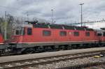 Re 6/6 11616 beim Güterbahnhof in Muttenz. Die Aufnahme stammt vom 23.03.2014.