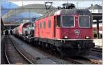 Re 6/6 11652 wartet in Chur auf die Streckenfreigabe. (01.10.2014)