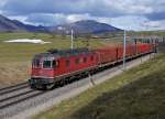 SBB: Kehrichtzug mit der Re 6/6 11623  RAPPERSWIL  zwischen Niederbipp und Wangen an der Aare am 4. März 2015.
Foto: Walter Ruetsch