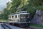 Zb Historic.
ZEITREISE AM BRÜNIG.
HGe 4/4 l 1992  GISWIL  auf Rangierfahrt in Brünig-Hasliberg am 5. September 2021.
Foto: Walter Ruetsch 