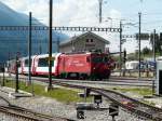 MGB - HGe 4/4 102 mit Glacier-Exoress in Oberwald am 17.08.2013