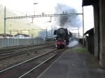 01 1066 aus Deutschland bei der Einfahrt in den Bahnhof von Erstfeld! (08.09.2007)