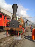 Die LIMMAT Dampflok in Erstfeld am 08.09.2007