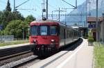 Ersatzzug Zrich-Chur mit dem SBB Steuerwagen BDt bei der Ausfahrt in Maienfeld.13.06.13