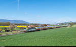 BLS Cargo Re 475 404 mit dem AKE-Rheingold nach Domodossola am 13. April 2017 bei Ependes.