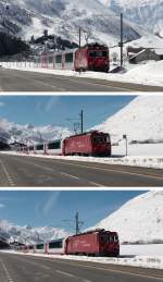 Glacier-Express von Hospental kommend (17.3.2010)
