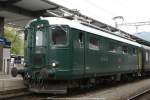 SBB Historic Re 4/4 I 10001 am Schluss des Depot-Bahnhof-Depot Zubringer-Pendelzuges.