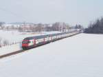 IR Pendel am 29.1.05 auf dem Streckenabschnitt zwischen Cham und Rotkreuz