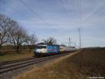 Re 460 020-1 ''ide suisse'' schiebt am 27.2.2010 zwischen Attikon und Islikon einen IC nach Romanshorn.