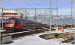 Railjet 362 nach Zürich HB verlässt Buchs SG. (27.01.2016)