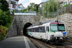 SÜDOSTBAHN SOB
VORALPENEXPRESS beim Passieren des Bahnhofs Herisau am 17. August 2018.
Foto: Walter Ruetsch