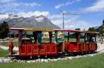 RiT - Tramzug von Riffelalp nach Riffelalp Resort am 29.06.2007 in der Wendeschleife mit Ba 2/2 1 + Ba 2/2 2. Hinweis: hchst gelegene Trambahn Europas in 2222m Hhe
