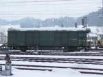 Post - Ausrangierter Postwagen 50 85 00-33 392-9 abgestellt in Oberburg am 14.02.2009