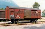 RIV-EUROP Güterwagen Gs der SBB in Interlaken-Ost, August 1993 - Nr 120 1 006